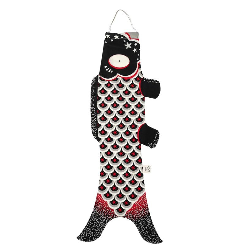 Koinobori Traditionell Schwarz & Weiß (S)