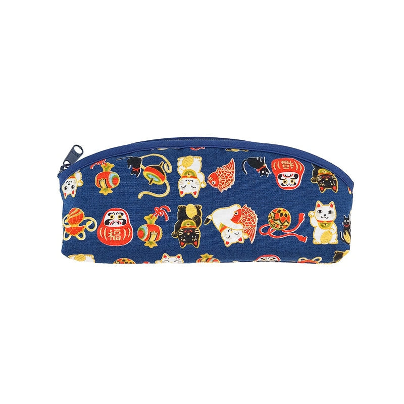 Kosmetiktasche Baumwolle - japanischem Motiv Blau