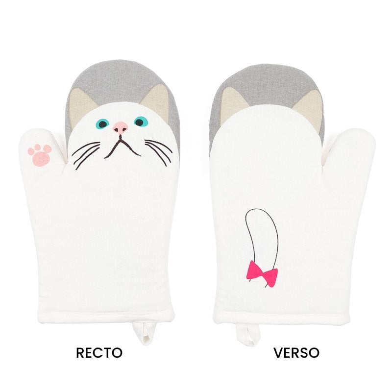 Küchenhandschuh Katze Weiß