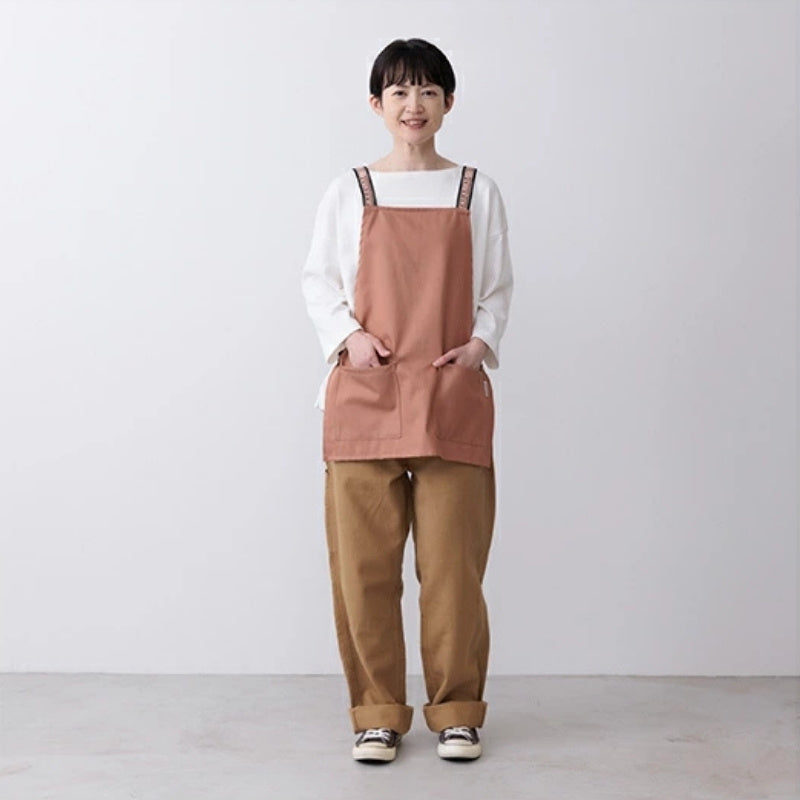 Kurze Japanische Schürze - Farbton Terracotta