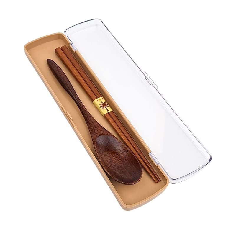 Löffel und Essstäbchen Set mit Transportbox
