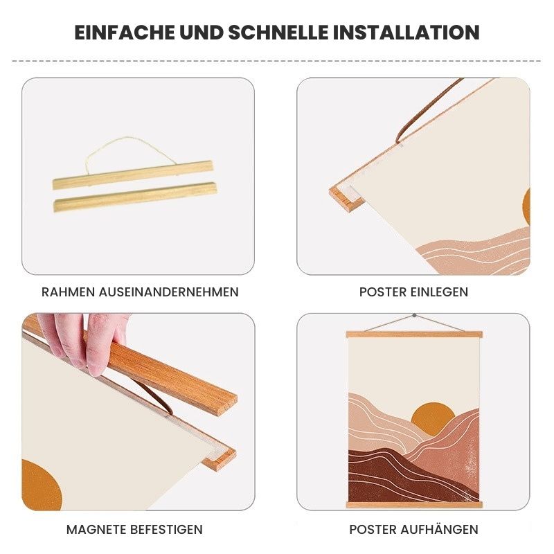 Magnetischer Holz-Posterhalter – A3 Hochformat