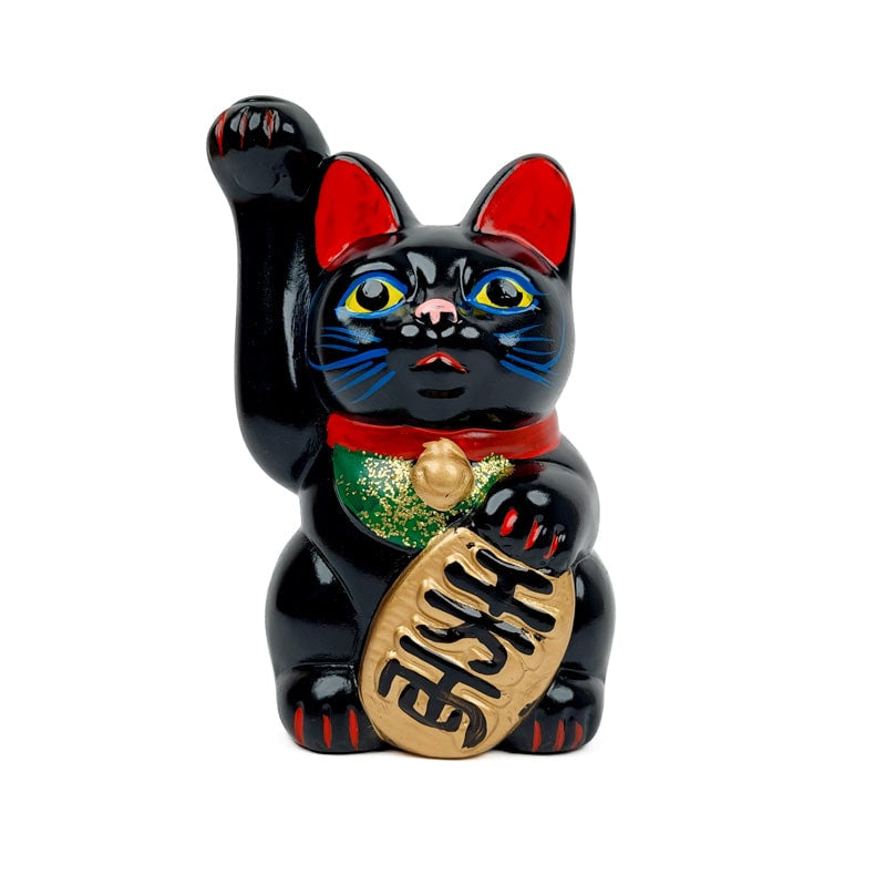 Maneki Neko Schwarz Seto - 13 cm
