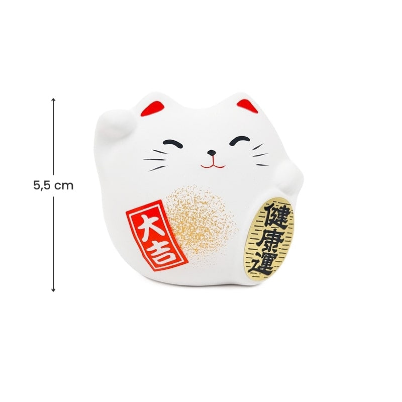 Maneki Neko Rund Weiß