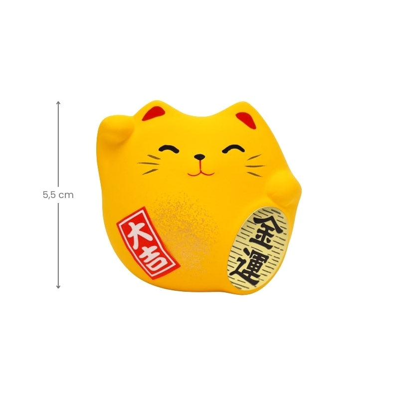 Maneki Neko Rund Gelb