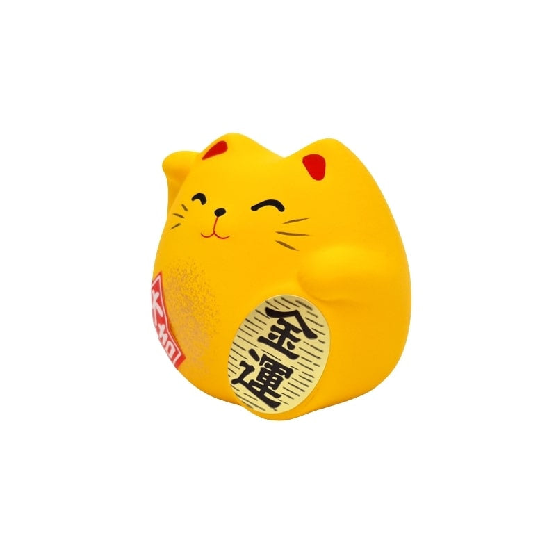 Maneki Neko Rund Gelb
