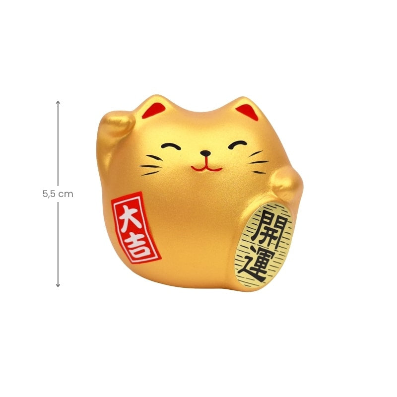 Maneki Neko Rund Gold