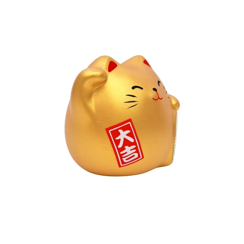 Maneki Neko Rund Gold