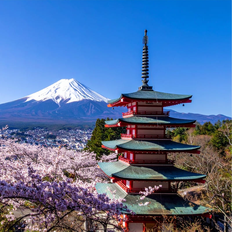 Japanisches Miniaturmodell - Rote Pagode
