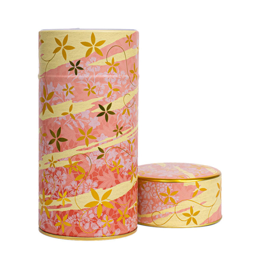 Metall-Teedose - Blumenmuster Rosa