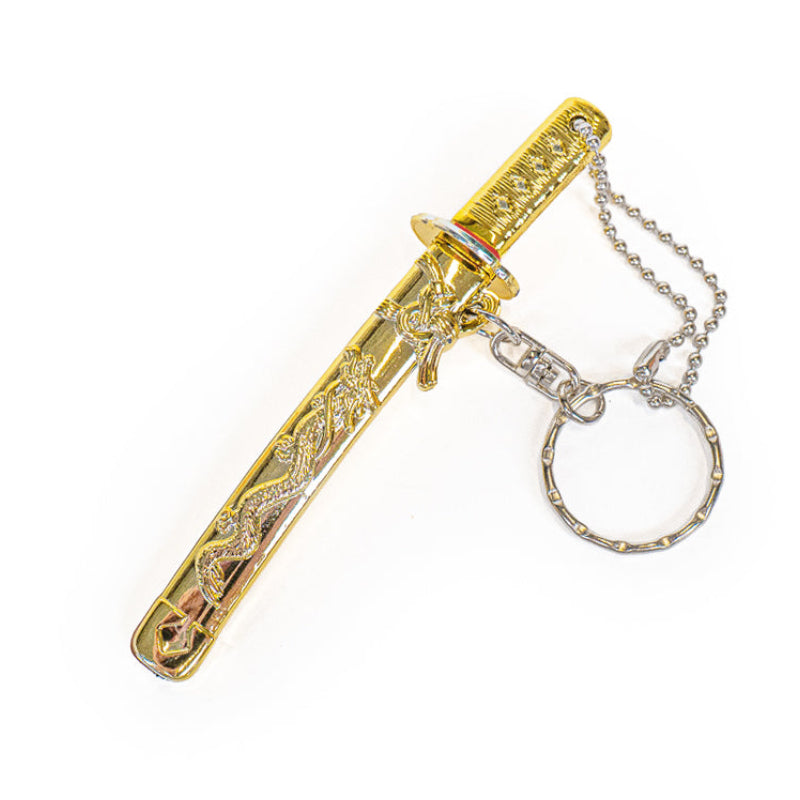Mini-Katana Schlüsselanhänger - Goldener Drache