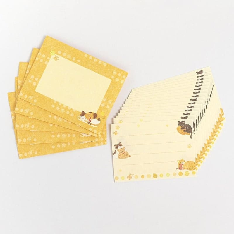 Mini Briefpapier & Umschlag Katze