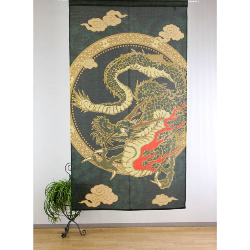 Japanischer Noren Goldener Drache - 85 x 150 cm