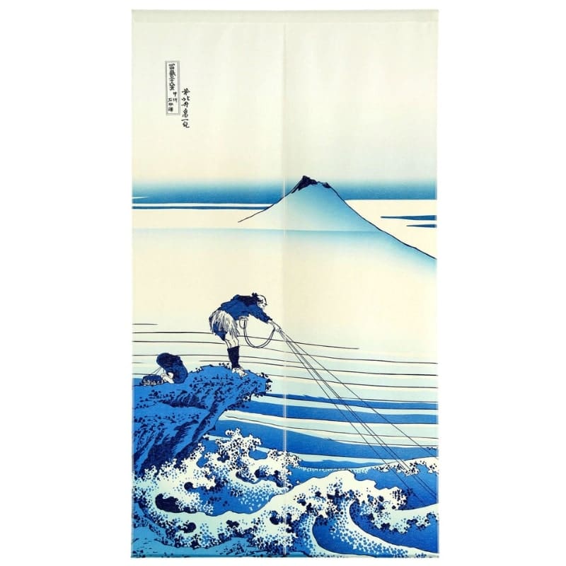 Japanisches Noren - Mont Fuji in Blau - 85 x 150 cm