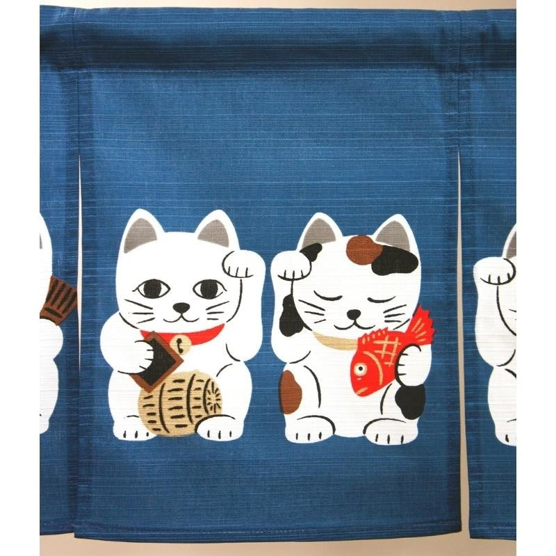 Noren Kurz - Blau Neko 85 x 30 cm