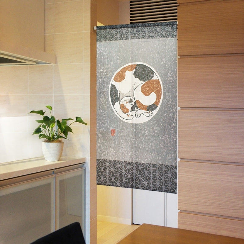 Noren Vorhang - Katze Asanoha