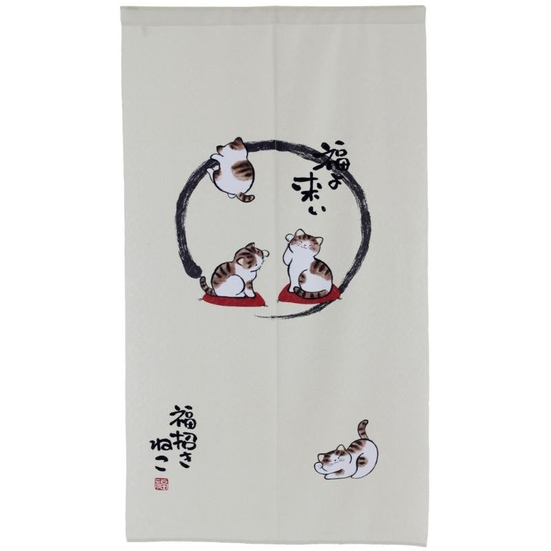 Noren Vorhang - Katze Zen 85 x 150 cm