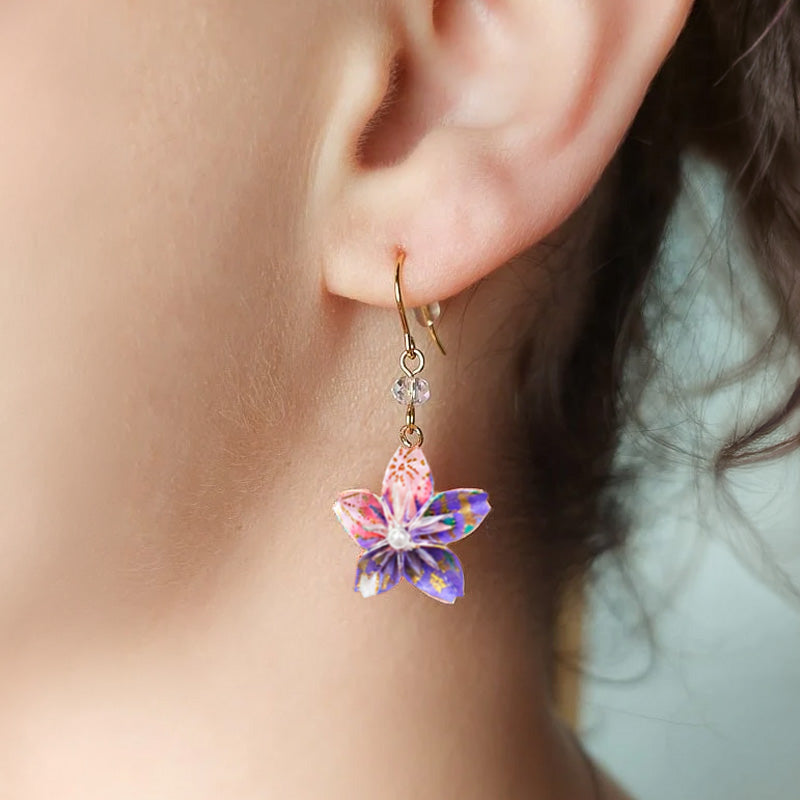 Origami-Ohrringe - Lila