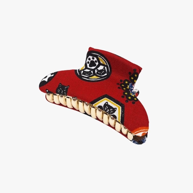 Japanische Haarklammern Stoff Katze