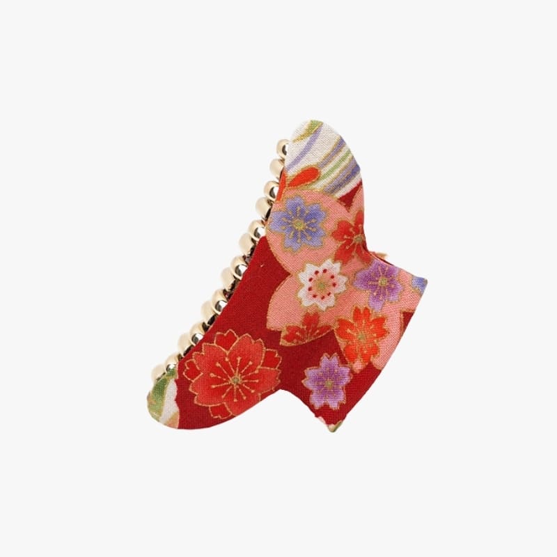 Japanische Stoff-Haarklammern Rot