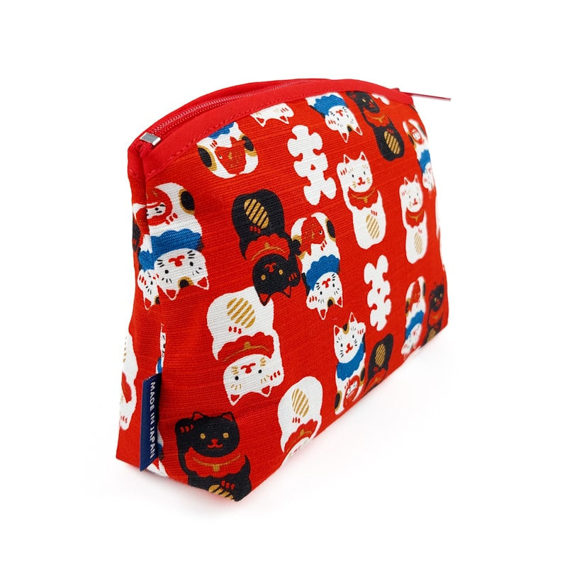 Japanische Mappe Maneki Neko Rot