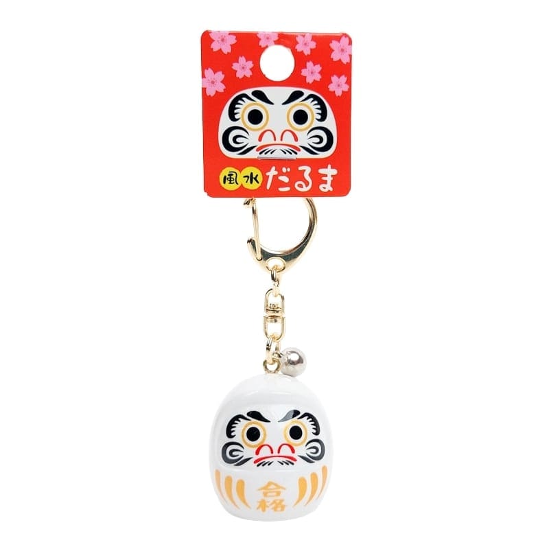 Schlüsselanhänger Grand Daruma - Farbe nach Wahl - Weiß