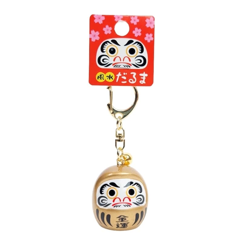 Schlüsselanhänger Grand Daruma - Farbe nach Wahl - Vergoldet