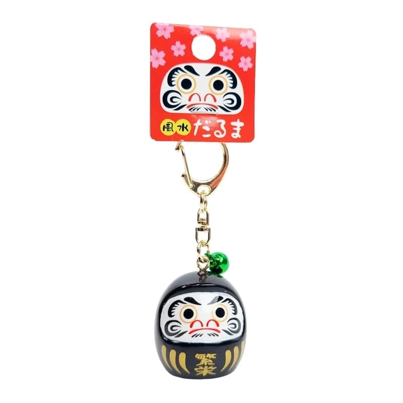 Schlüsselanhänger Grand Daruma - Farbe nach Wahl - Schwarz