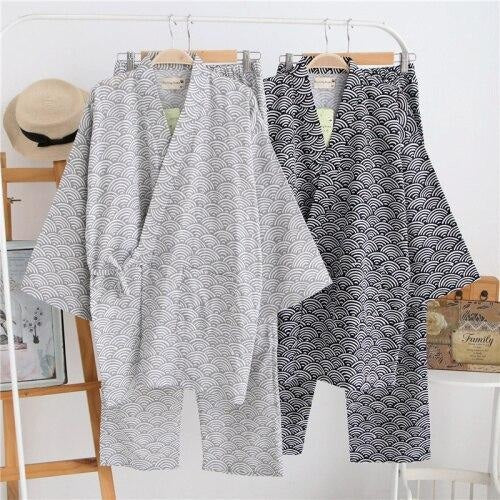 Pyjama Herren Baumwolle - Seigaiha