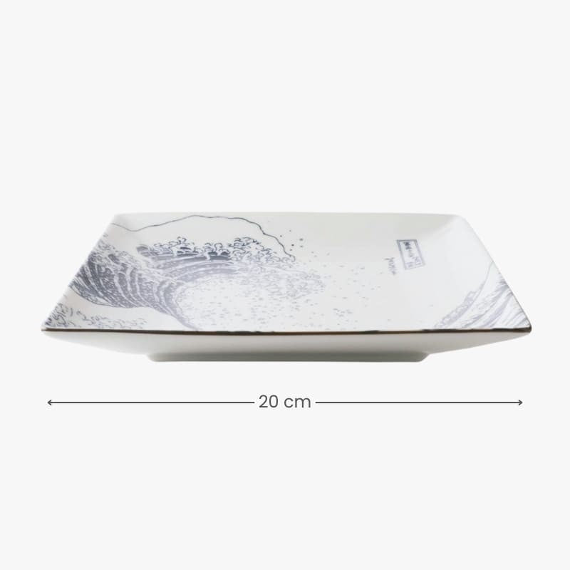 Quadratischer Japanischer Teller - Hokusai
