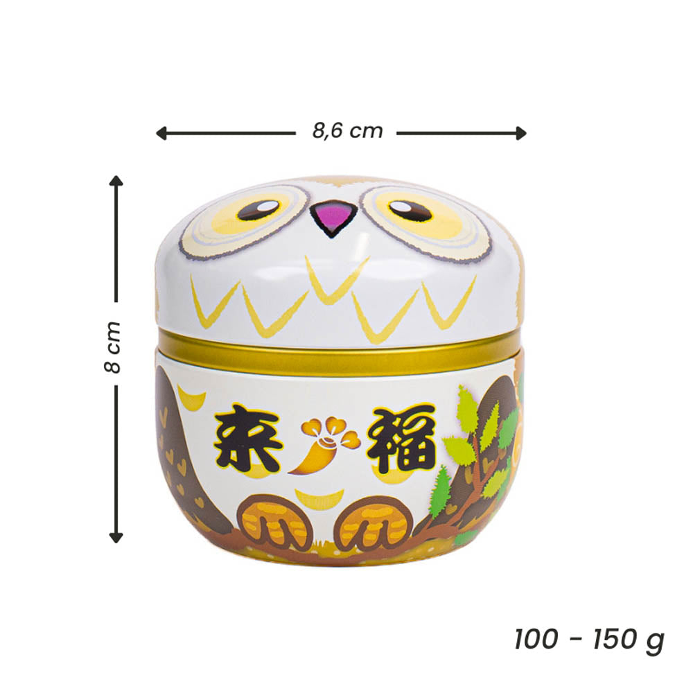 Runde Metall-Teedose - Fukurou Eule