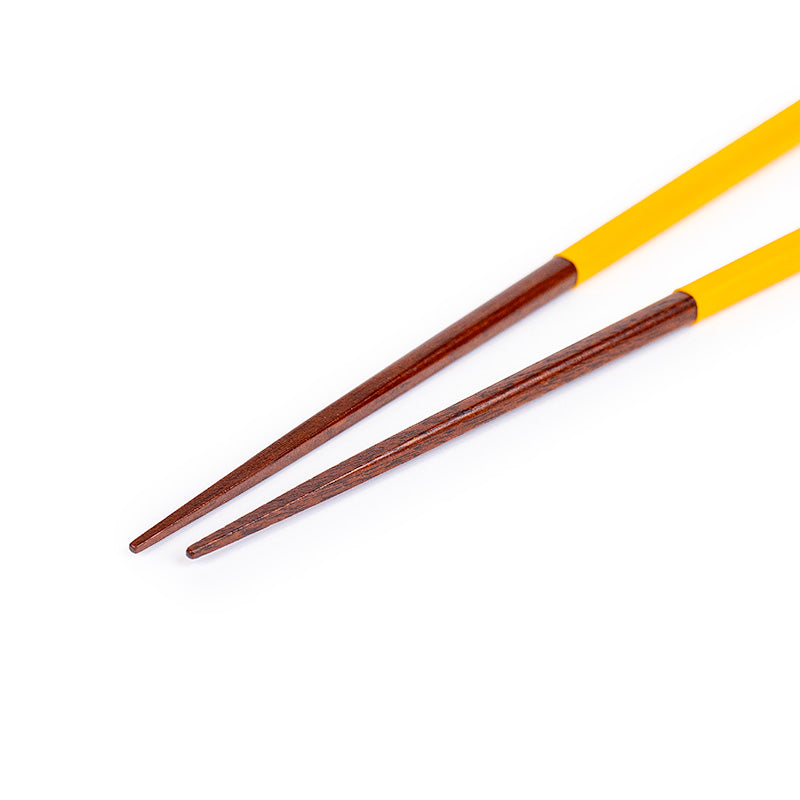 Rutschfeste japanische Essstäbchen aus Silikon gelb
