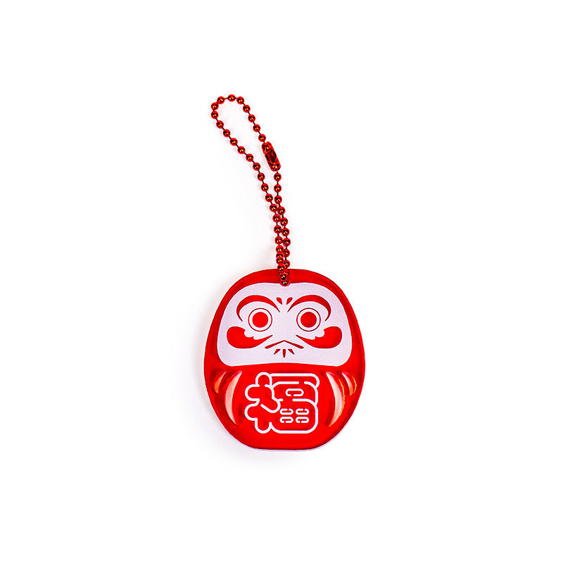Schlüsselanhänger - Fluoreszierender Roter Daruma