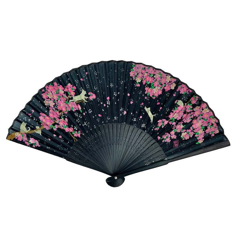 Schwarzer Fächer - Sakura