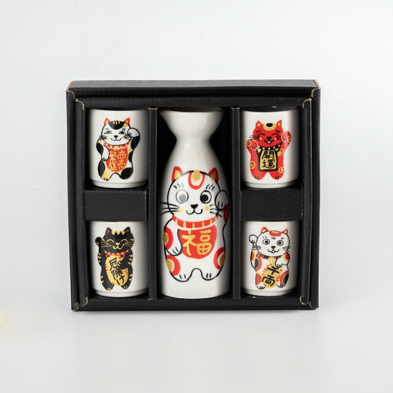 Sake-Set Maneki Neko