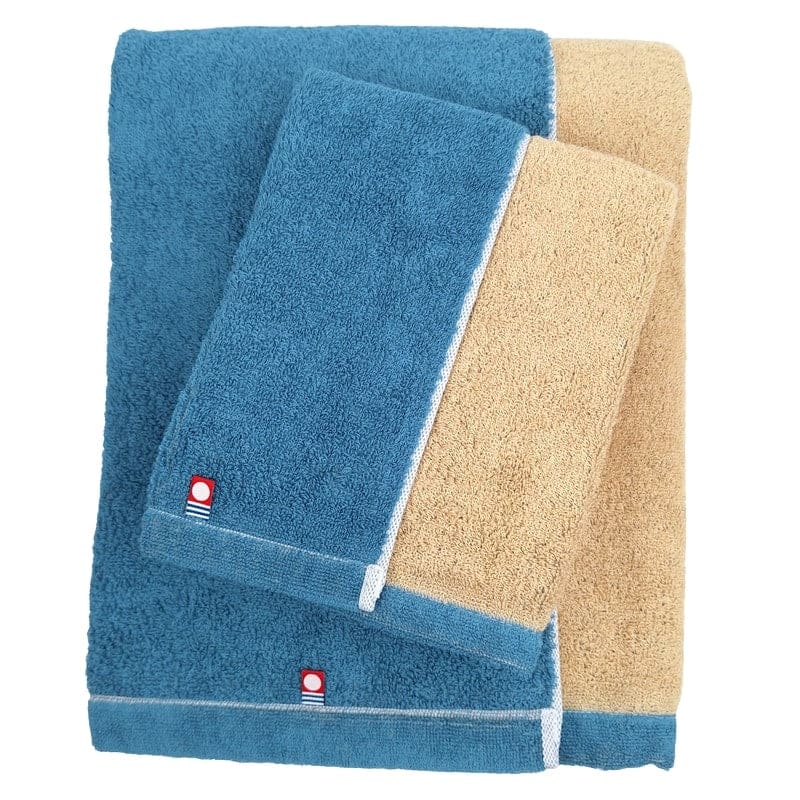 Serviette Visage Imabari Bicolore Bleu