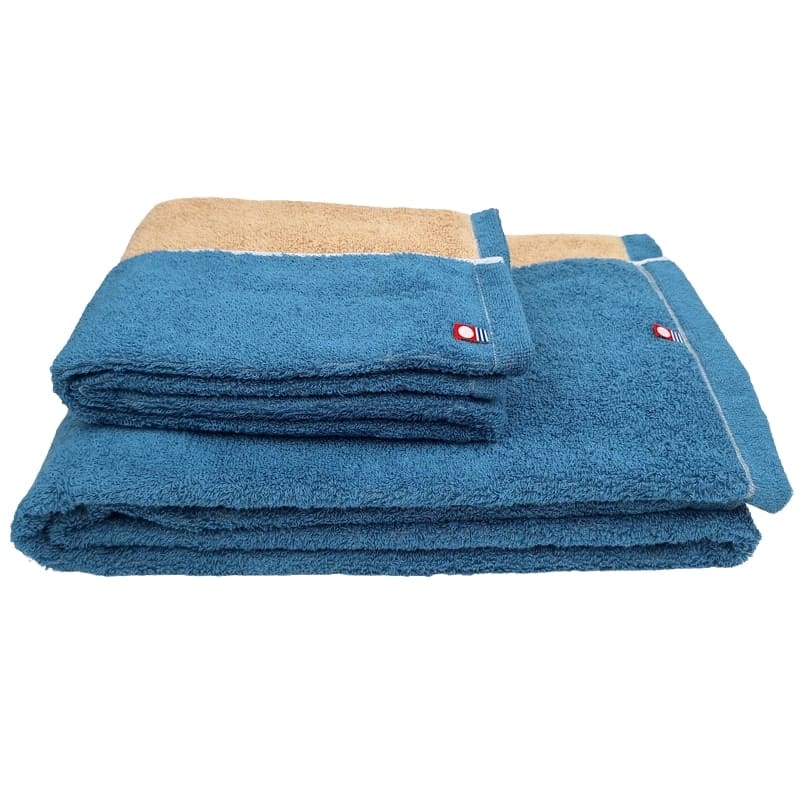 Serviette Visage Imabari Bicolore Bleu