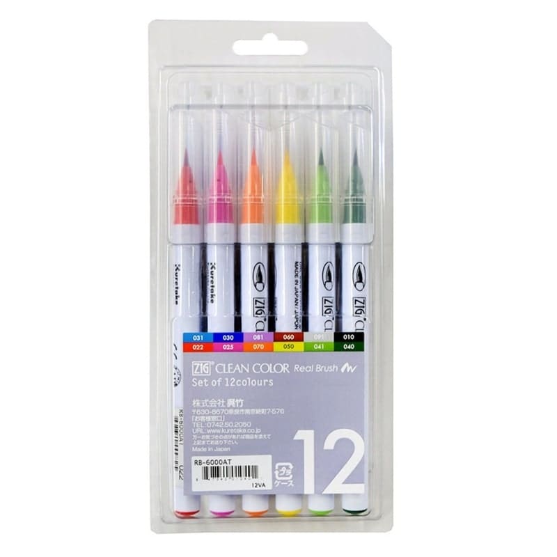 Set 12 Extrafeinen Pinselstiften von ZIG