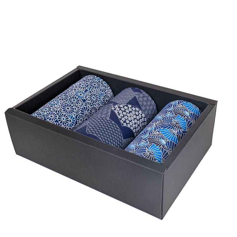 Set aus Drei Japanischen Teedosen - Indigo