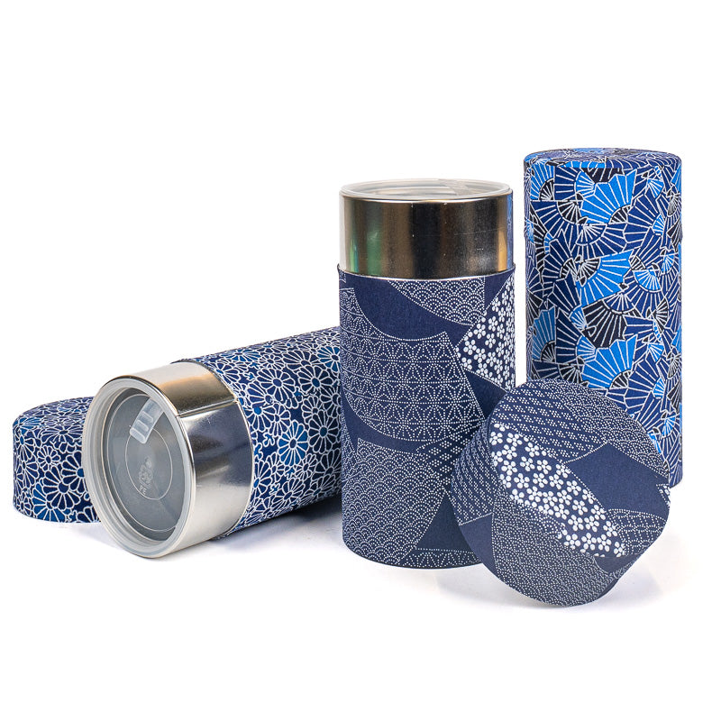 Set aus Drei Japanischen Teedosen - Indigo