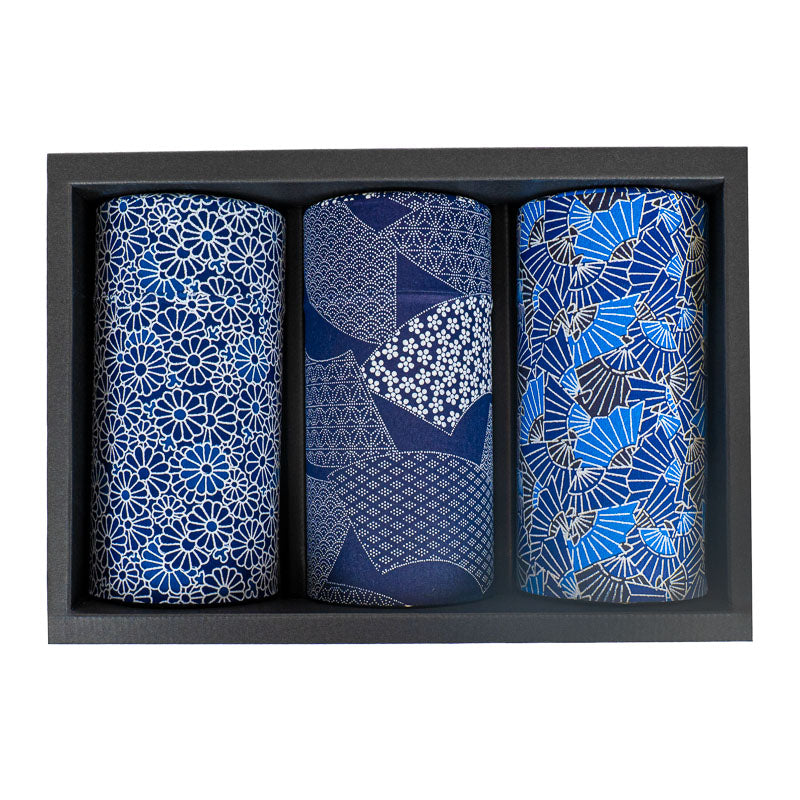 Set aus Drei Japanischen Teedosen - Indigo