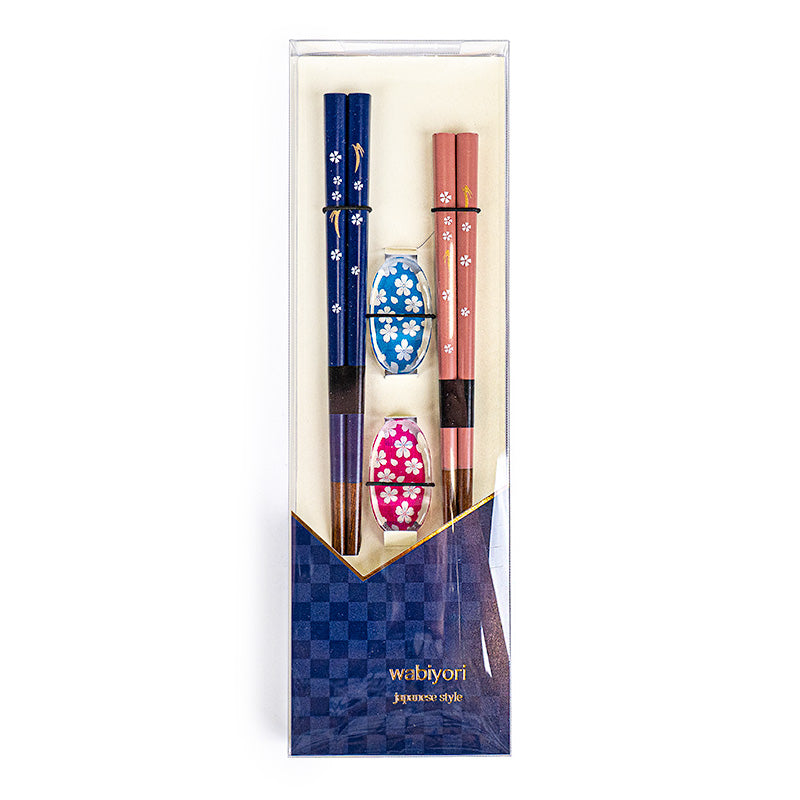 Set aus japanischen Essstäbchen „Sakura Usagi“ & Halter