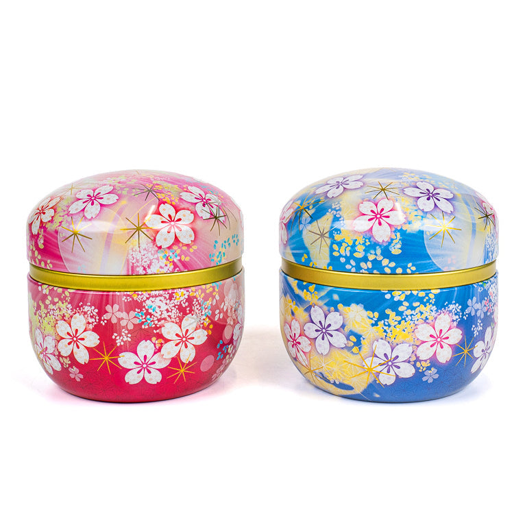Set aus Zwei Metall-Teedosen - Blumen