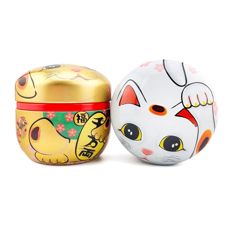 Set aus Zwei Metall-Teedosen - Maneki Neko