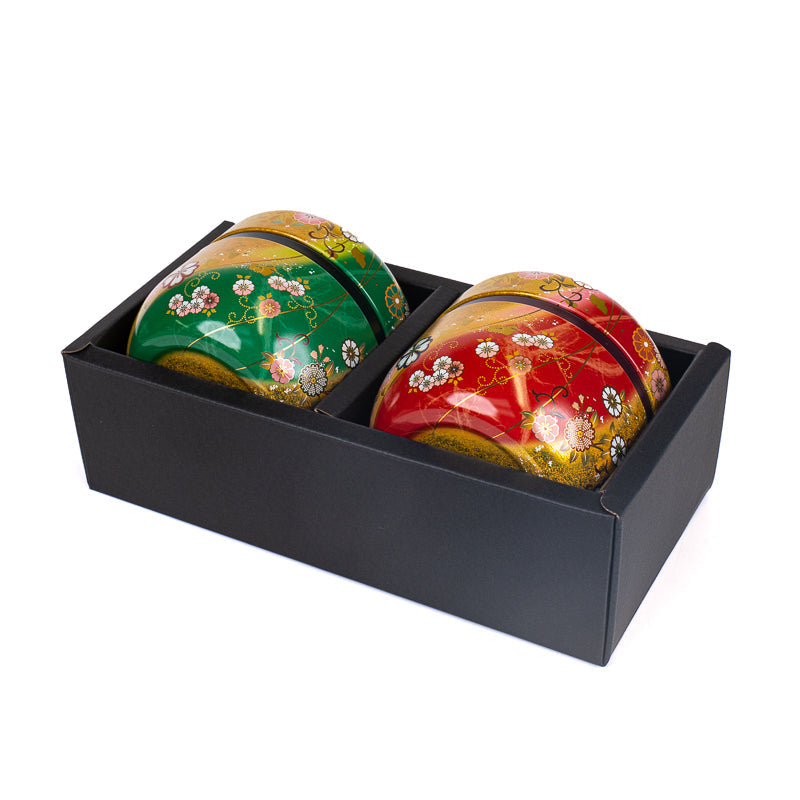 Set aus Zwei Runden Teedosen