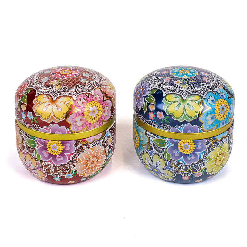 Set aus Zwei Teedosen - Japanische Blumen