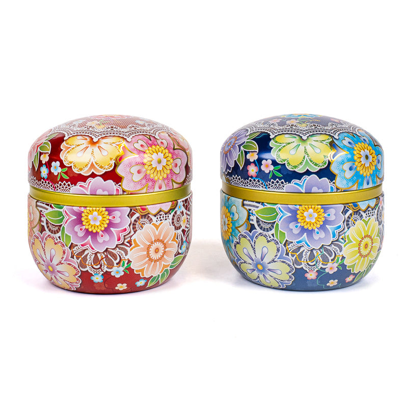 Set aus Zwei Teedosen - Japanische Blumen