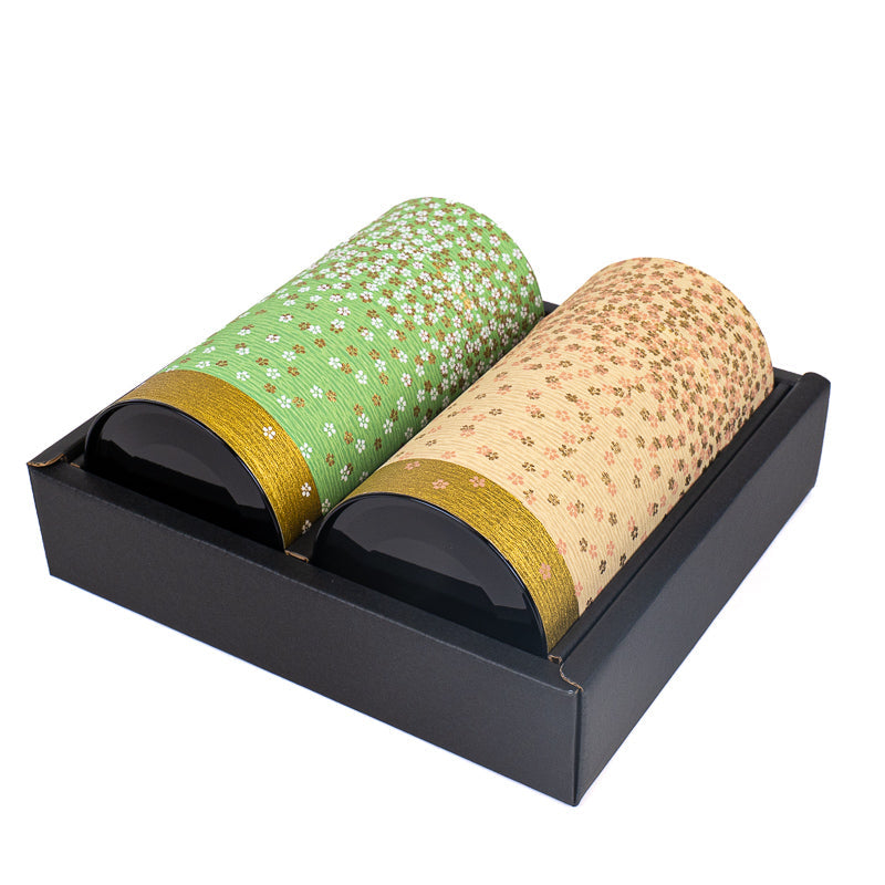 Set aus Zwei Teedosen mit Washi-Papier - Hanazono