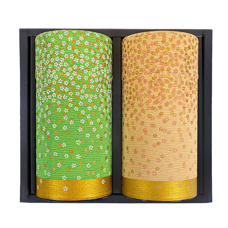 Set aus Zwei Teedosen mit Washi-Papier - Hanazono