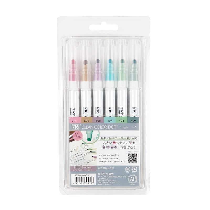 6er-Set Textmarker Dot Smoky